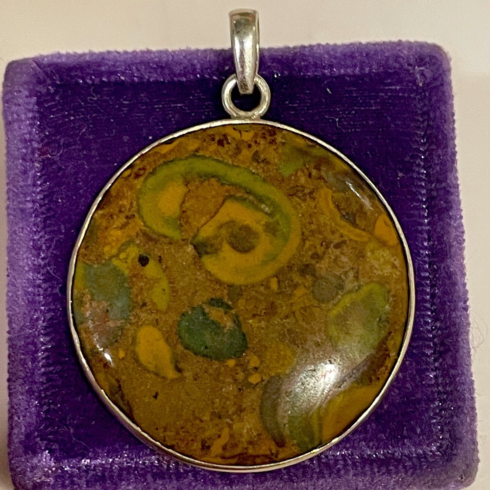 Imported 925 Genuine Natural Fruit Jasper Pendant NWOT